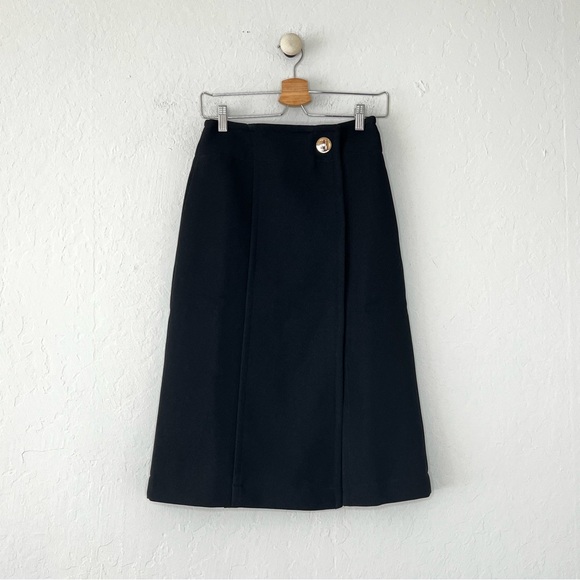 Givenchy Gold Clasp Wrap Slit Skirt - Picture 1 of 12